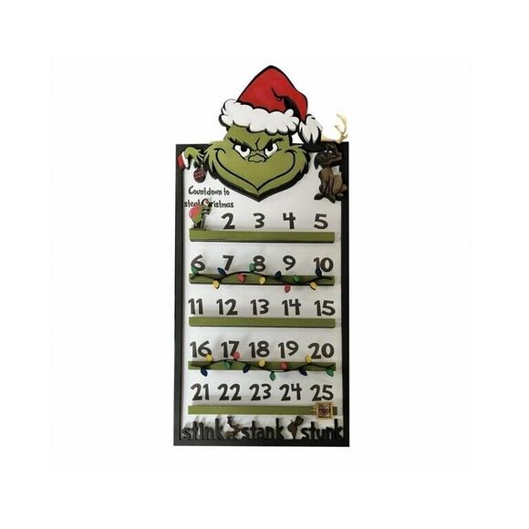 DR. Seuss Christmas Grinch Countdown Calendar Large Christmas Decor Holiday NIB - Picture 6 of 6
